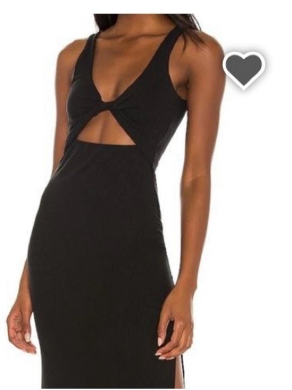l*space Black Midi Dress with Twist Cutout